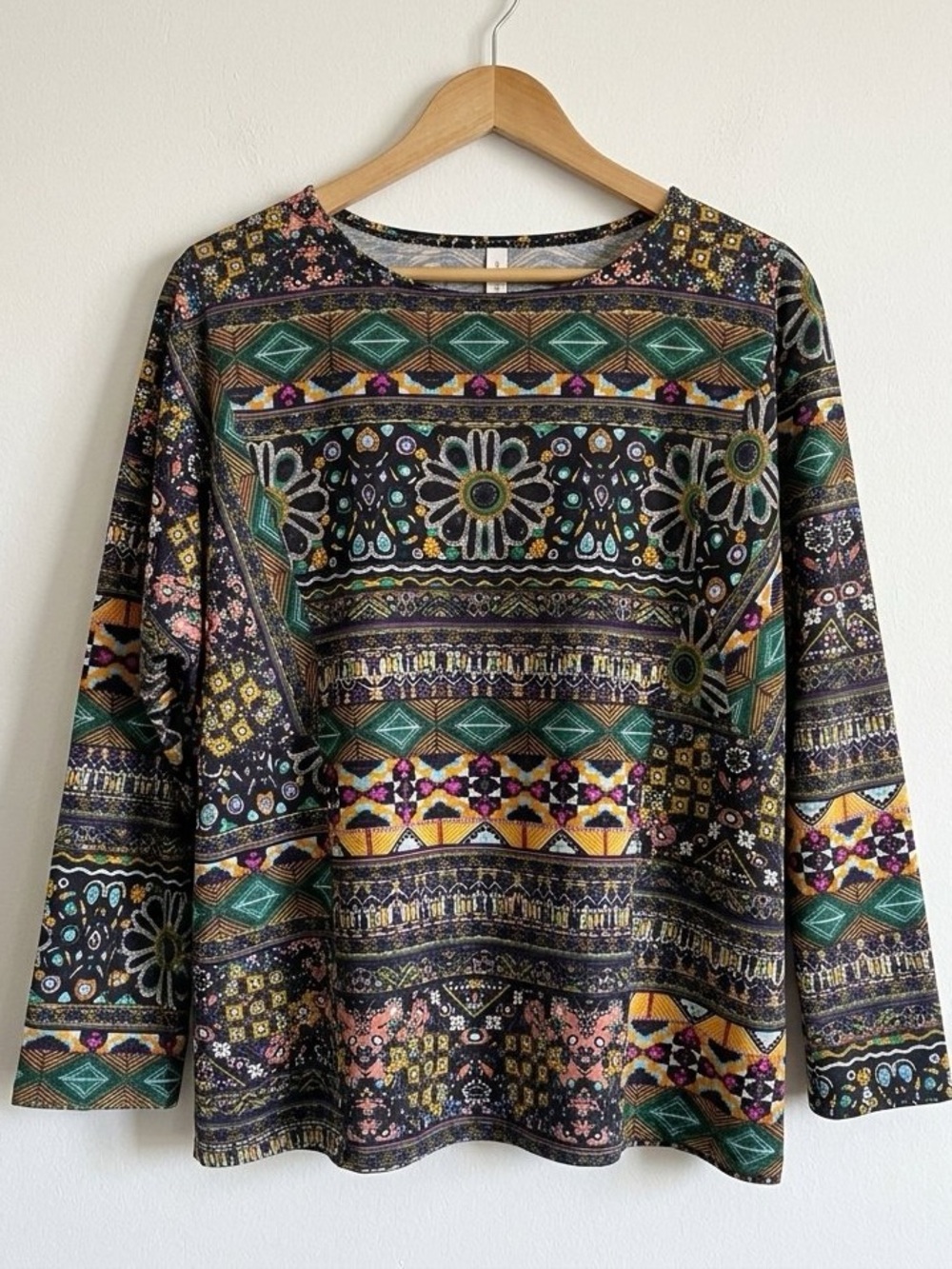 ZANZEA Boho Tribal Geometric Print Tunic Top Multi-Color NWT Tag 4X Fits 1X